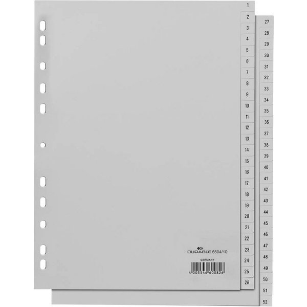 DURABLE Aktenordner 1 Zahlenregister 1-52 Register DIN A4 hoch 52-tlg.