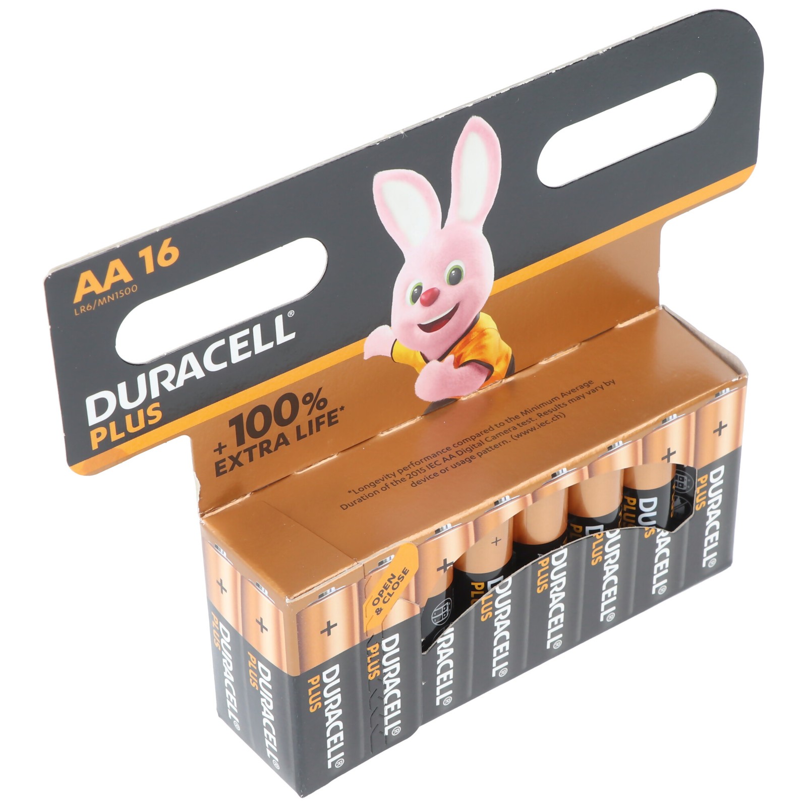 Duracell Batterie Alkaline, Mignon, AA, LR06, 1.5V Plus, Extra Life, Retail Blis