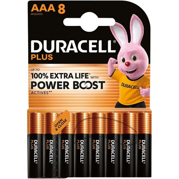 Duracell Duracell Plus Power Boost Micro (AAA)-Batterie Alkali-Mangan 1.5 V 8 Batterie
