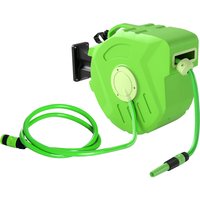 Outsunny Schlauchtrommel 15m Automatik Schlauchaufroller schwenkbar ideal für Druckluft & Gartenarbeit in Grün Aosom.de