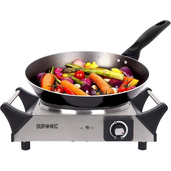 Duronic Einzelkochplatte, HP1 SS Kochplatte, elektrische Einzelkochplatte, Herdplatte