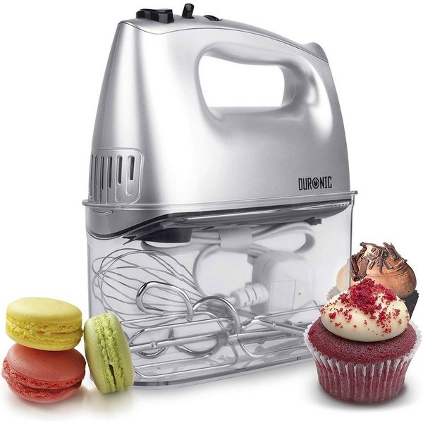 Duronic Handmixer, HM4 SR elektrischer Handmixer, 400 Watt, Aufbewahrungsbox