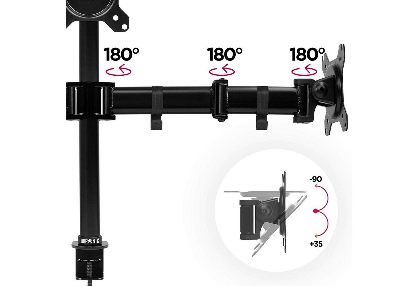 Duronic Monitorständer, (DM253 Monitorarm, Monitor Halterung 3 Bildschirme bis 27" Zoll) – Bild 5 von 5