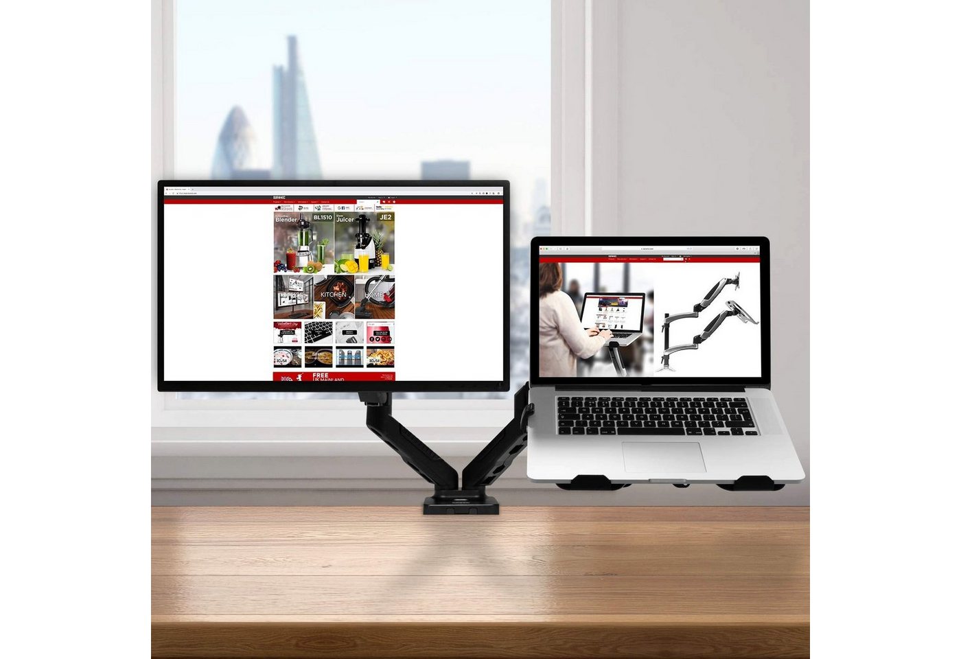 Duronic Monitorständer, (DMDCL1X1 Laptop- und Monitorhalterung, Ideal für Home Office) – Bild 2 von 5