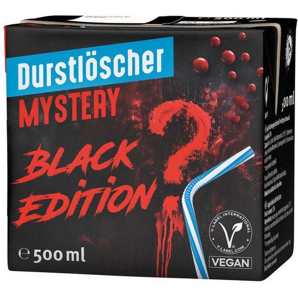 DURSTLOESCHER Softgetränk, Durstlöscher Mystery Black Edition schwarzes Design Packung 500ml