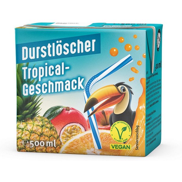 DURSTLOESCHER Softgetränk, Durstlöscher Tropical Geschmacksmix aus tropischen Früchten 500ml