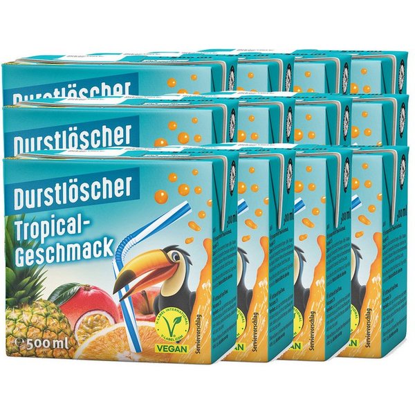 DURSTLOESCHER Softgetränk, Durstlöscher Tropical aus tropischen Früchten 500ml 12er Pack