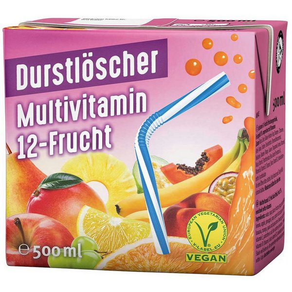 DURSTLOESCHER Softgetränk, Durstlöscher Multivitamin Fruchtsafterfrischungsgetränk 500ml