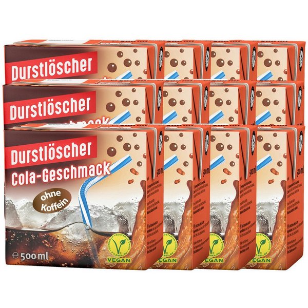 DURSTLOESCHER Softgetränk, Durstlöscher Cola aromatischer Drink koffeinfrei 500ml 12er Pack