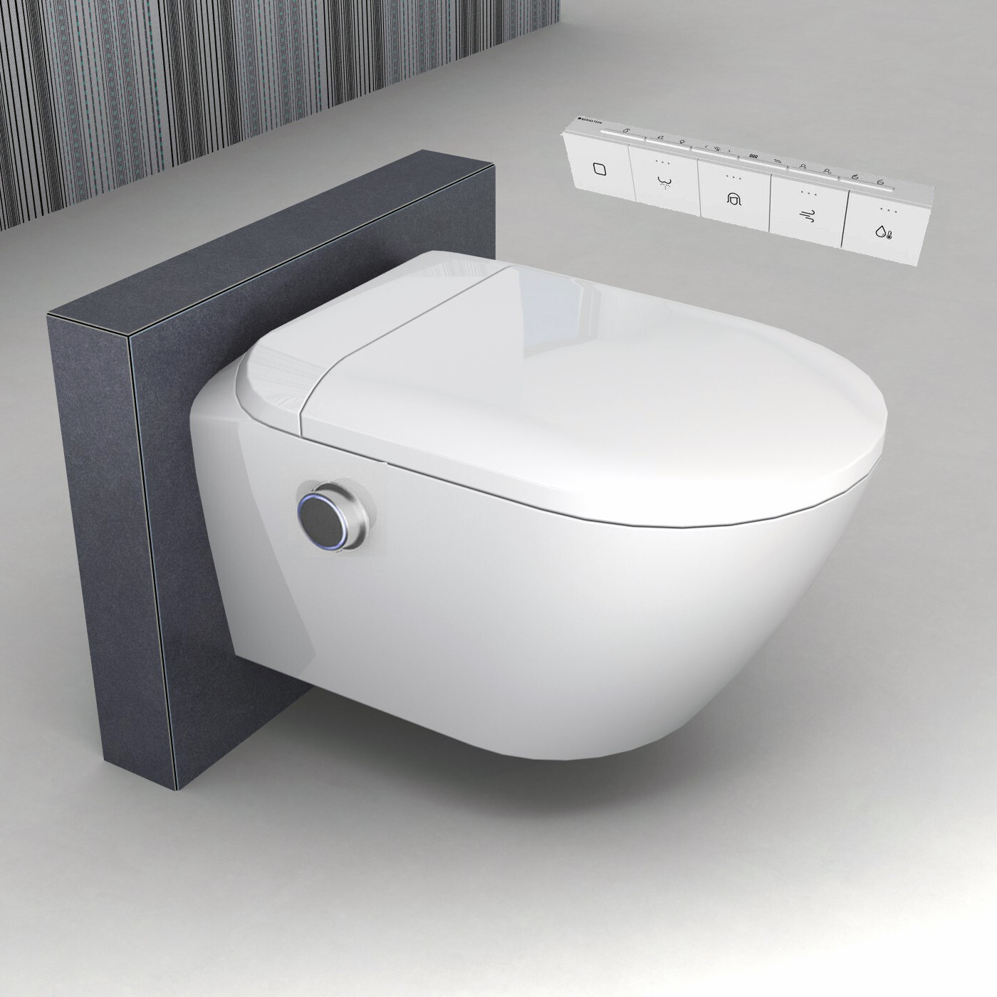 Dusch WCSpülrandlos Tarahet Bidet Premium-Komplettset mit elektr. Sitzheizung
