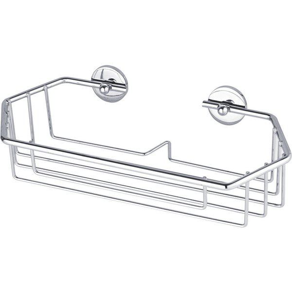 tesa Duschablage 1x tesa baath Plus Duschgelhalter & Shampoohalter, Komplett-Set 2-tlg., chrom 12,6 cm : 27 cm : 7,7 cm