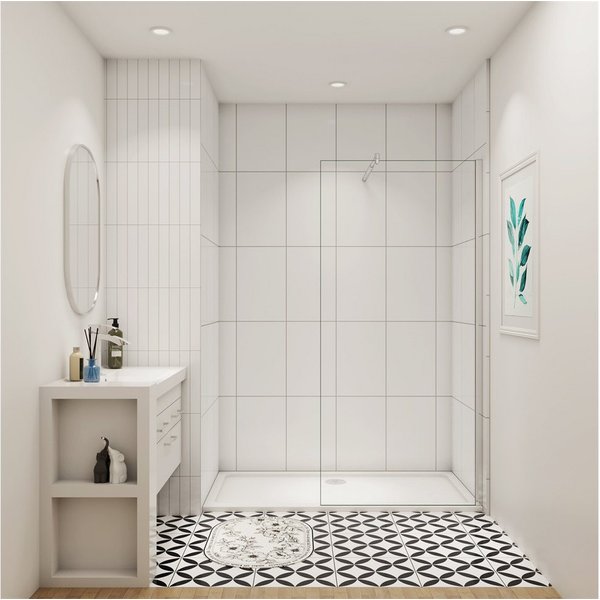 Duschparadies Duschwand 10mm Nano Klarglas ESG Glas Walk in Dusche Duschabtrennung, Einscheibensicherheitsglas, (Set), NanoGlas