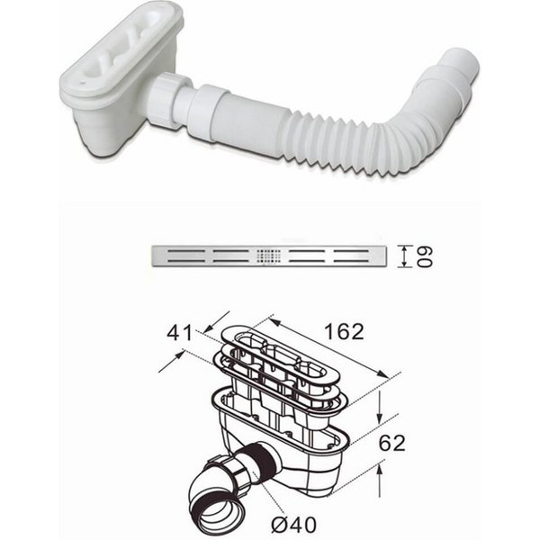 duschspa Ablaufgarnitur Ablaufgarnitur + Ablaufschlauch für Dusche Duschtasse Duschwanne (Set)