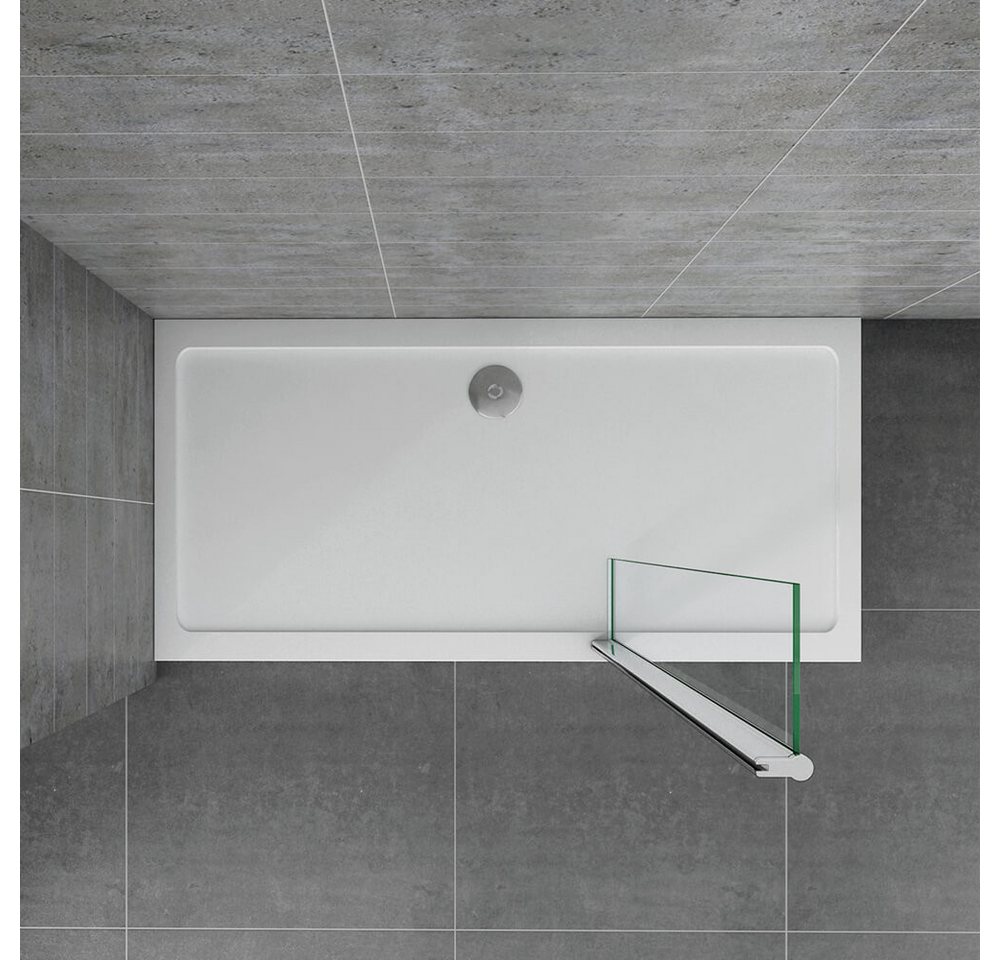 duschspa Duschwand drehbar Flipper-Panel 30/40cm 200cm 8mm ESG Nano Glas, Einscheibensicherheitsglas, Sicherheitsglas, (Set), Nano Glas – Bild 5 von 5