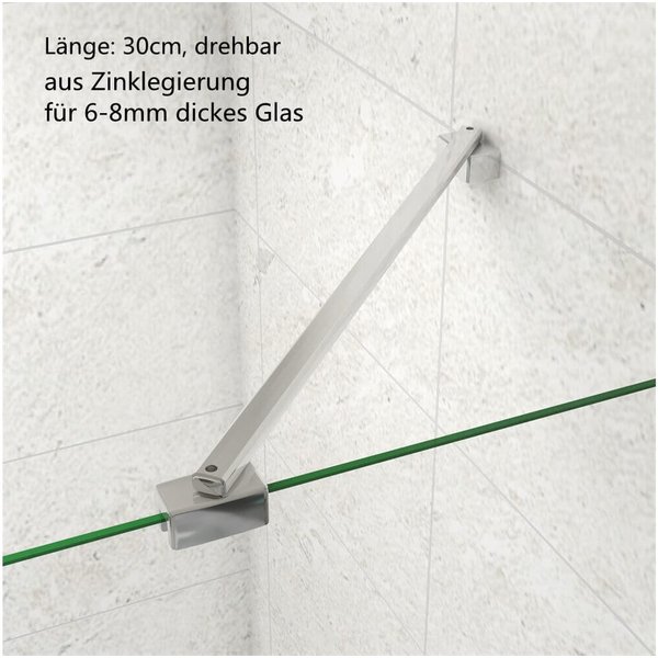 duschspa Duschwand-Stabilisationsstange Wandhalterung Stabilisierungsstange für Duschwand Duschtür 6-10mm Glas