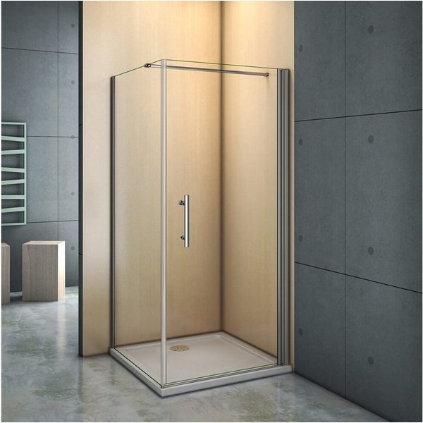 duschspa Eckdusche Duschabtrennung Duschkabine Schwingtür Duschtür + Seitenwand, BxT: 80x70 cm, Einscheibensicherheitsglas, Sicherheitsglas, Set, ebenerdiger Ei