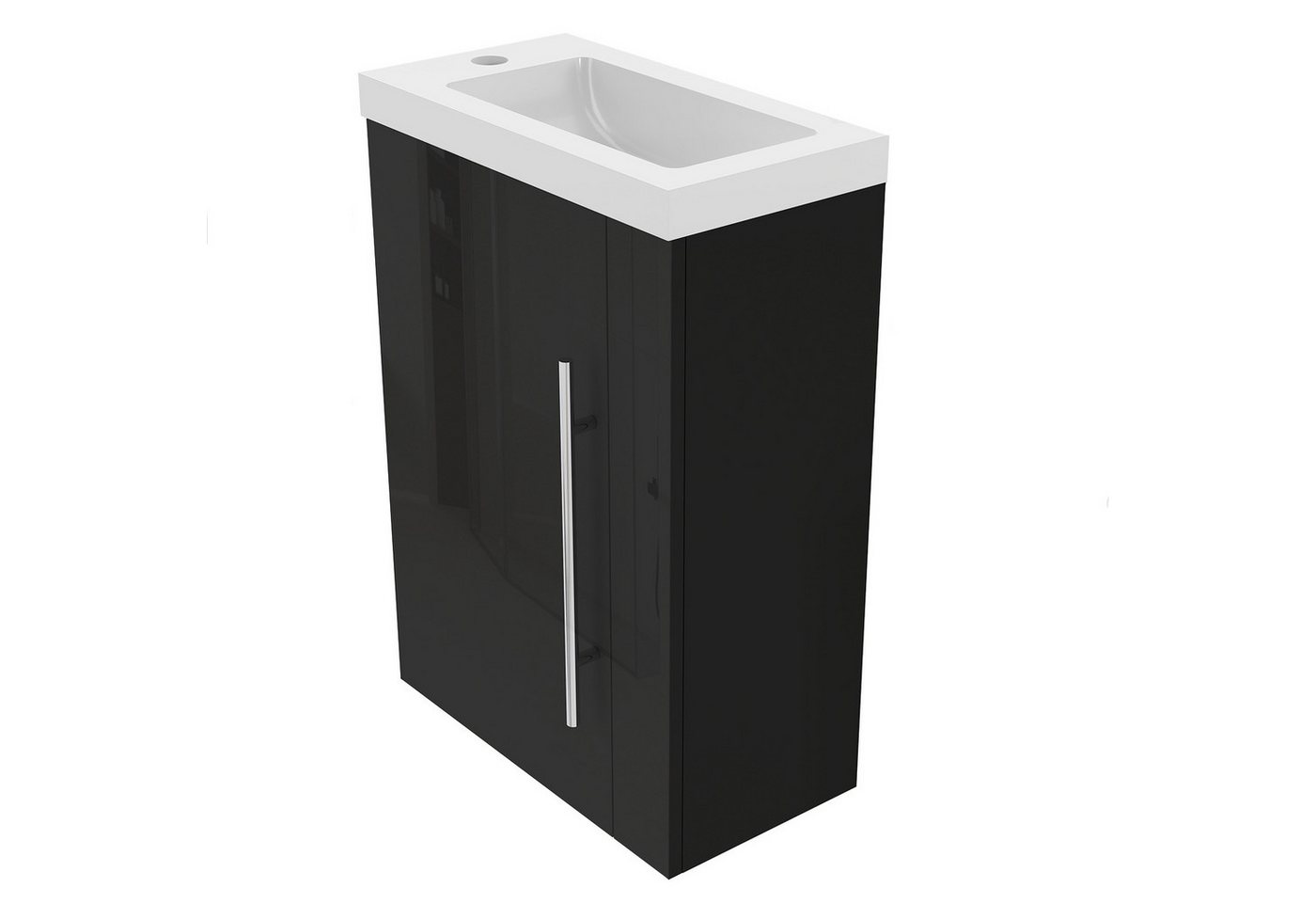 duschspa Waschtisch 45 cm Breite Waschbecken mit Unterschrank klein Badmöbel, Gäste WC – Bild 4 von 5