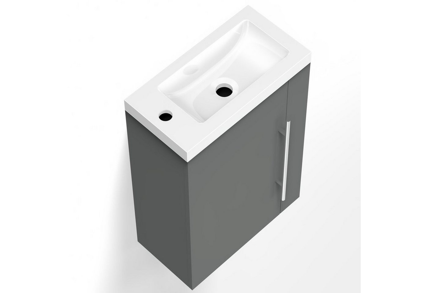 duschspa Waschtisch 45 cm Breite Waschbecken mit Unterschrank klein Badmöbel, Gäste WC – Bild 3 von 5