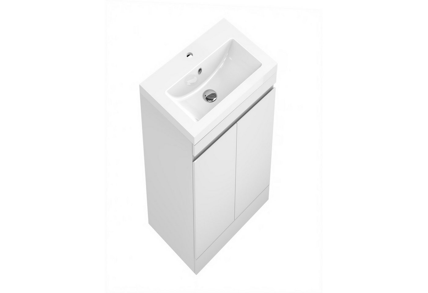 duschspa Waschtisch Badmöbel 50 cm Waschbecken mit Unterschrank, Standschrank – Bild 2 von 5