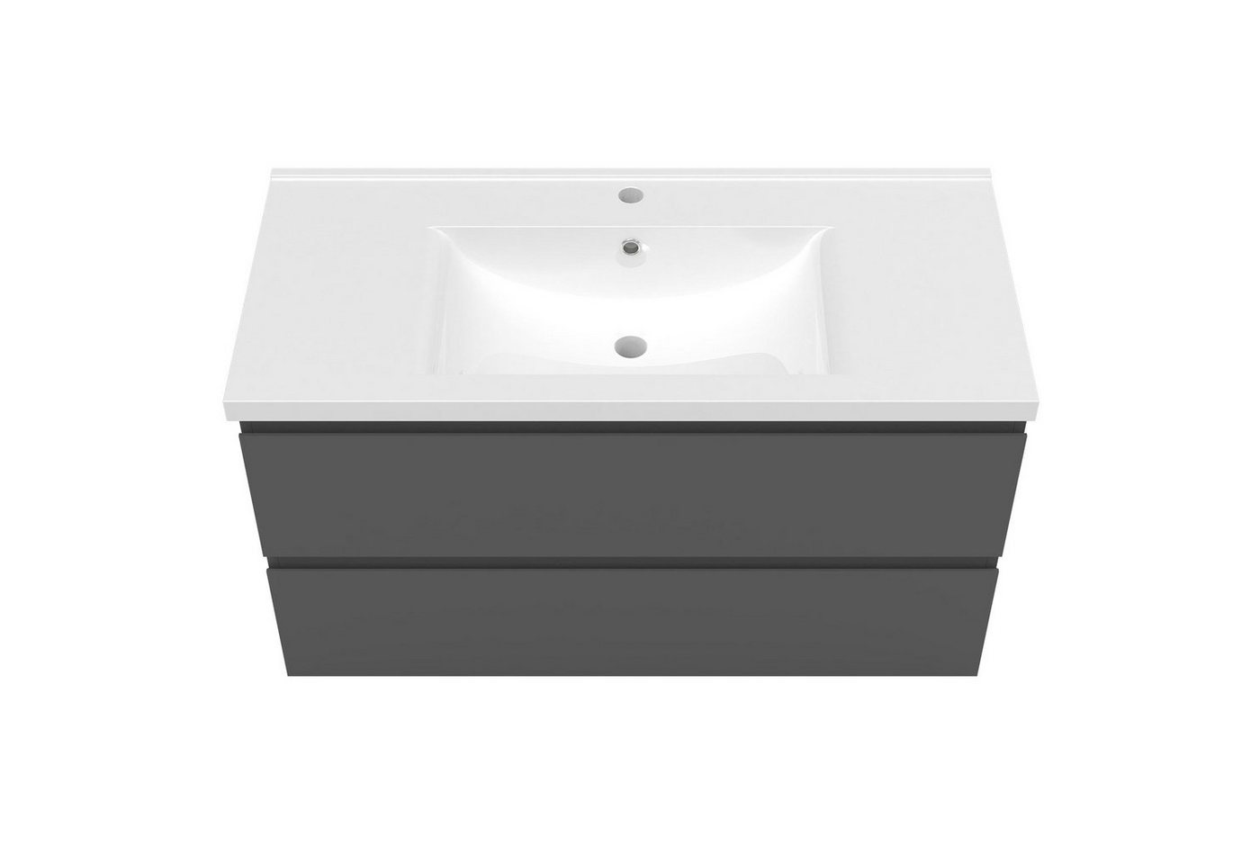 duschspa Waschtisch Badmöbel Set Waschbecken mit Unterschrank MDF, Beite 50/60/80/100 cm – Bild 2 von 5