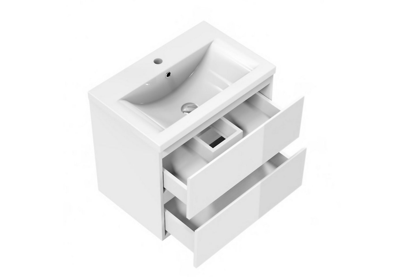 duschspa Waschtisch Badmöbel Set Waschbecken mit Unterschrank MDF, Beite 50/60/80/100 cm – Bild 4 von 5