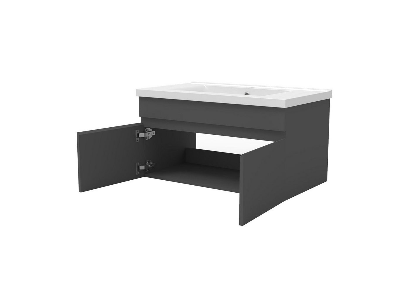duschspa Waschtisch Badmöbel Set Waschbecken mit Unterschrank, Beite 60/80/100 cm – Bild 2 von 5
