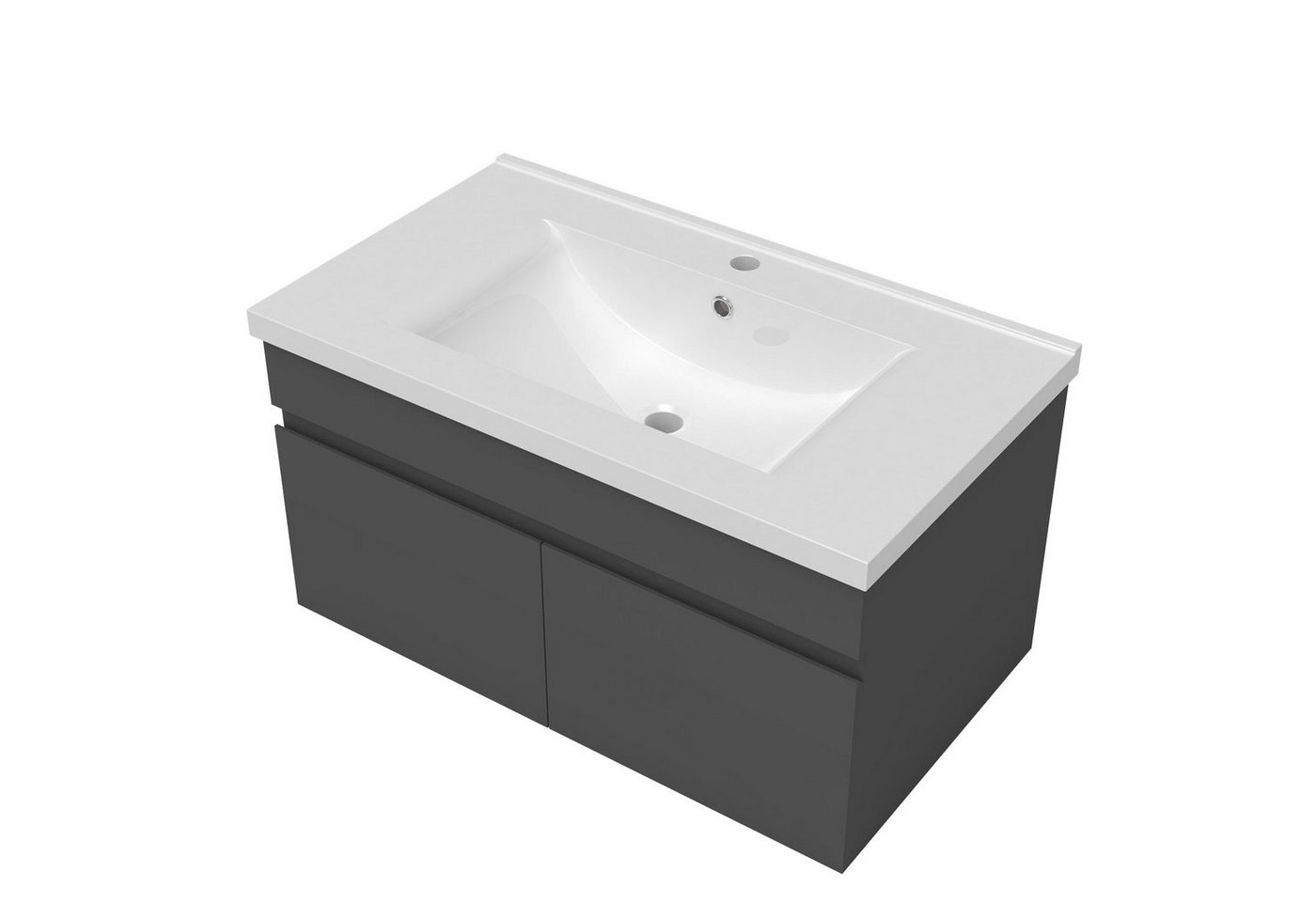duschspa Waschtisch Badmöbel Set Waschbecken mit Unterschrank, Beite 60/80/100 cm – Bild 3 von 5