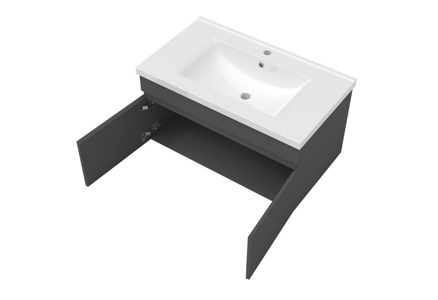 duschspa Waschtisch Badmöbel Set Waschbecken mit Unterschrank, Beite 60/80/100 cm – Bild 4 von 5
