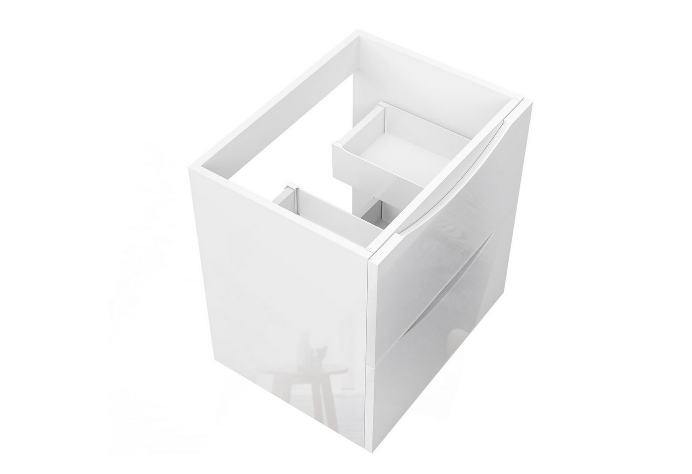 duschspa Waschtisch Unterschrank Waschtischunterschrank Waschbeckenunterschrank Badschrank, 50-120cm Hängeschrank, Matt / Hochglanz – Bild 2 von 5