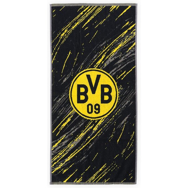 BVB Duschtuch BVB Duschtuch Tricolor 70 x 140cm, Baumwolle (Packung, 1-St), Mit BVB-Emblem