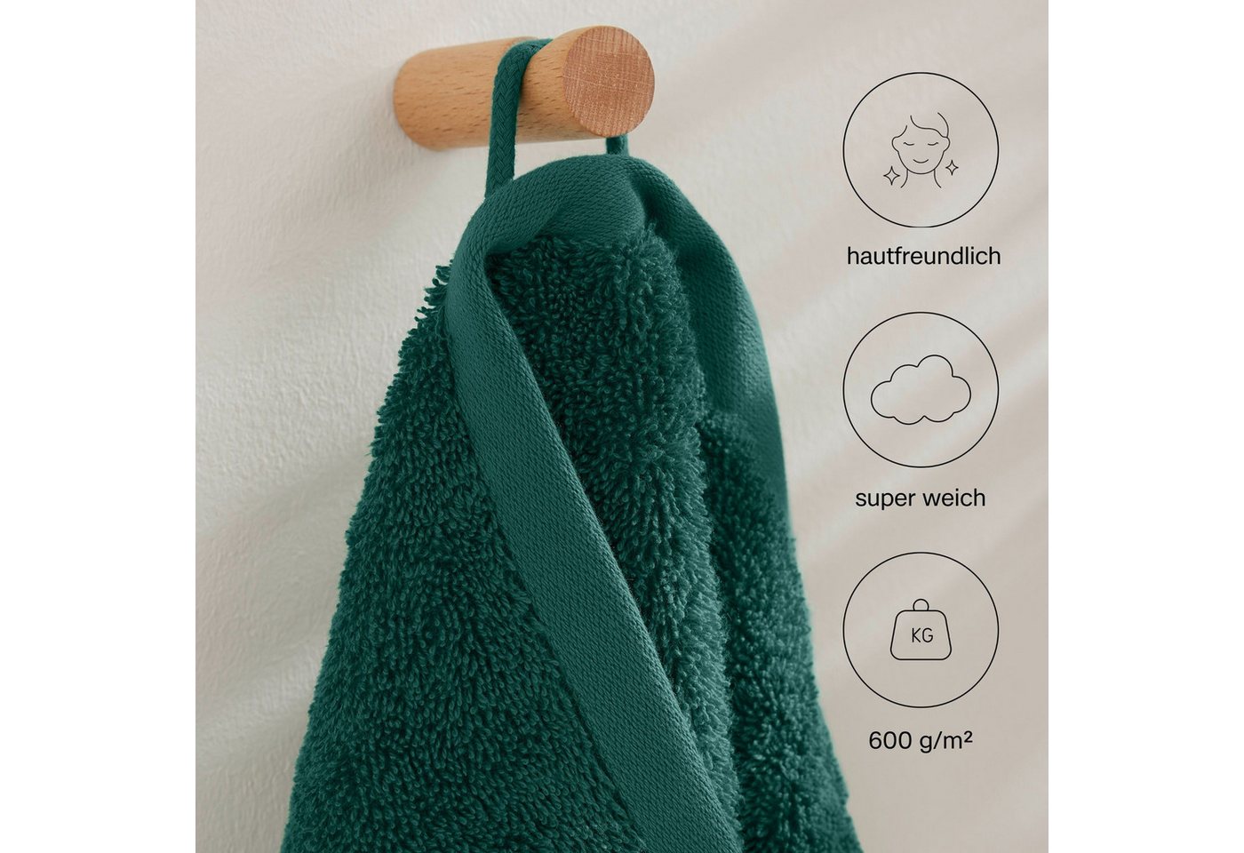 s.Oliver Duschtuch s.Oliver, Premium Qualität, 600 gr/m², auch als Sets erhältlich, Walkfrottier (1-St), große Farbauswahl, auch als Handtuch, Waschhandschuh, G – Bild 3 von 5
