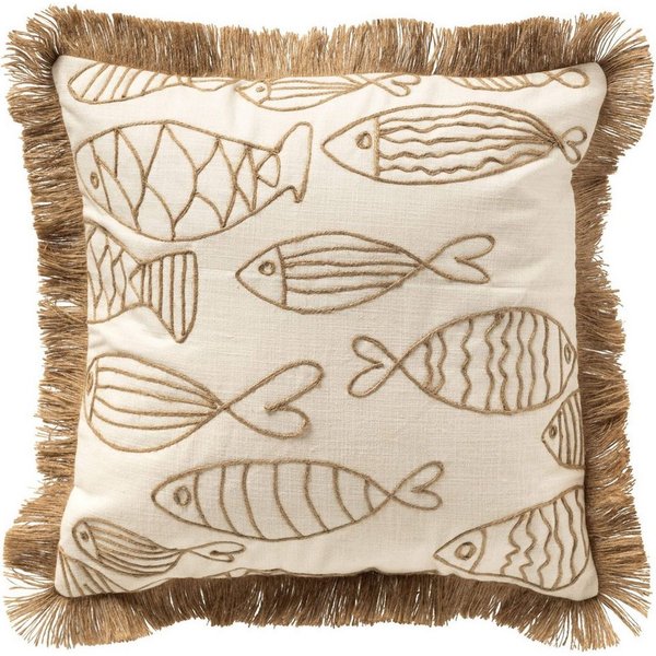 Dutch Decor Kissenhülle 'Nemo' 45 x 45 cm, Mit Fransen, Fischmuster