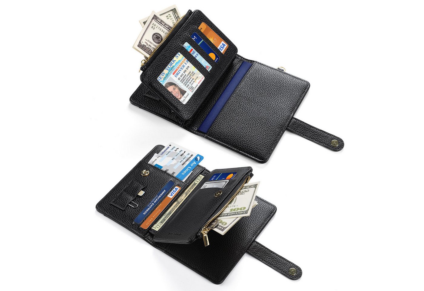 Dux Ducis Brieftasche Reisebeutel – RFID-Blocker Passhülle mit Schulterband & Fächern – Bild 2 von 5