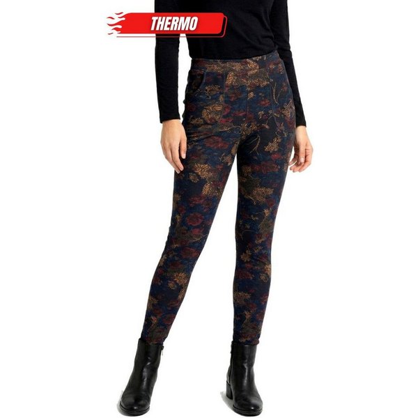 dy_mode Thermohose Damen Thermohose Winterhose / Thermoleggings Gefütterte Damenhose Middel Waist, mit Innenfutter, mit elastischem Bund