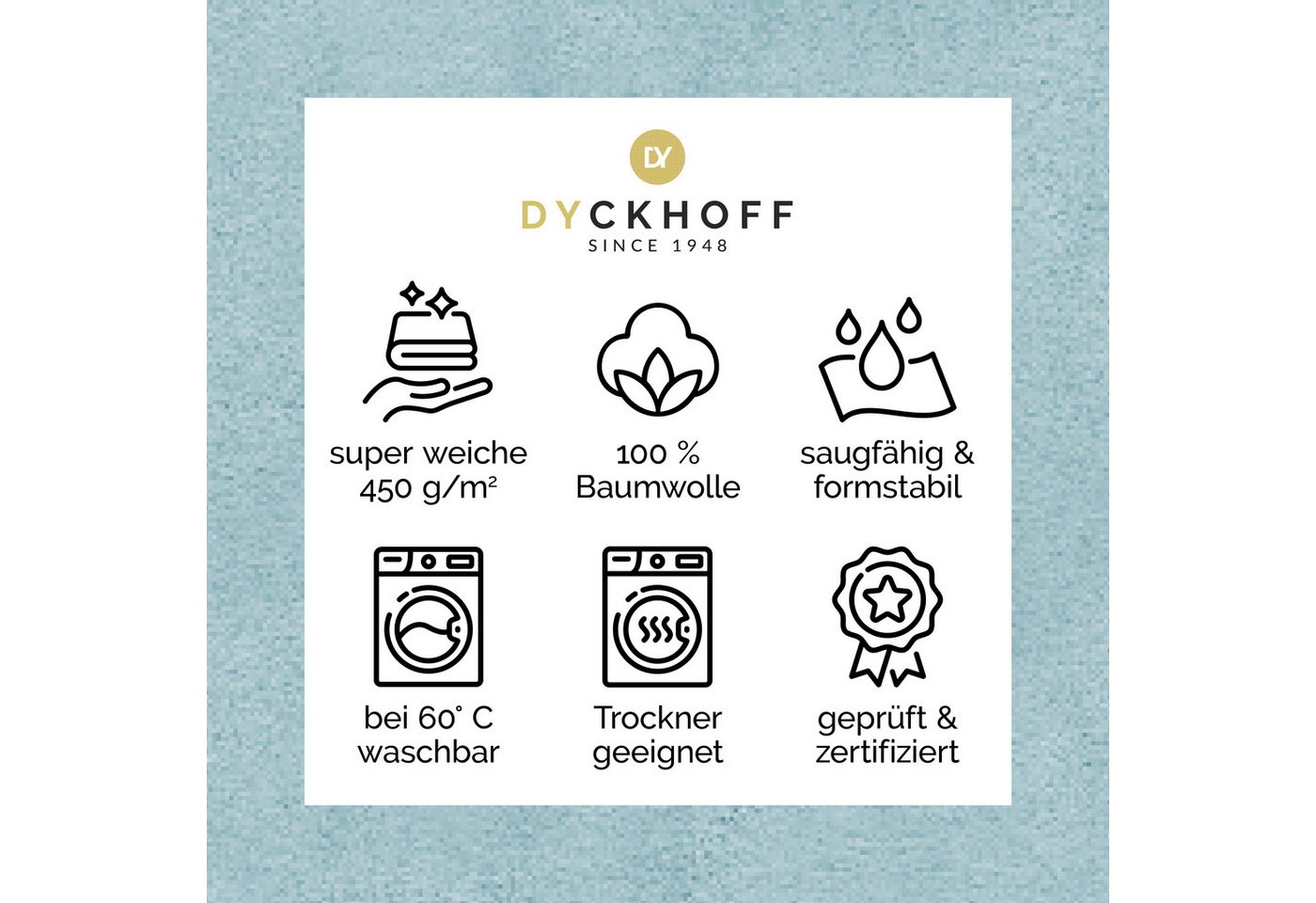 Dyckhoff Duschtuch Pure Natural Uni, Frottier (Packung, 1-St), BIO Baumwolle, GOTS – Bild 3 von 5