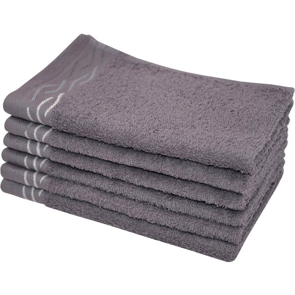 Dyckhoff Gästehandtücher Wave, Frottier (Set, 6-St), mit Jacquard-Bordüre