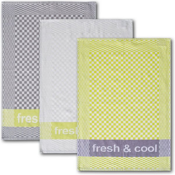 Dyckhoff Geschirrtuch Fresh & Cool, Maße je Tuch ca. 50x70 cm, (Set, 3-tlg), mit drei verschiedenen Motiven