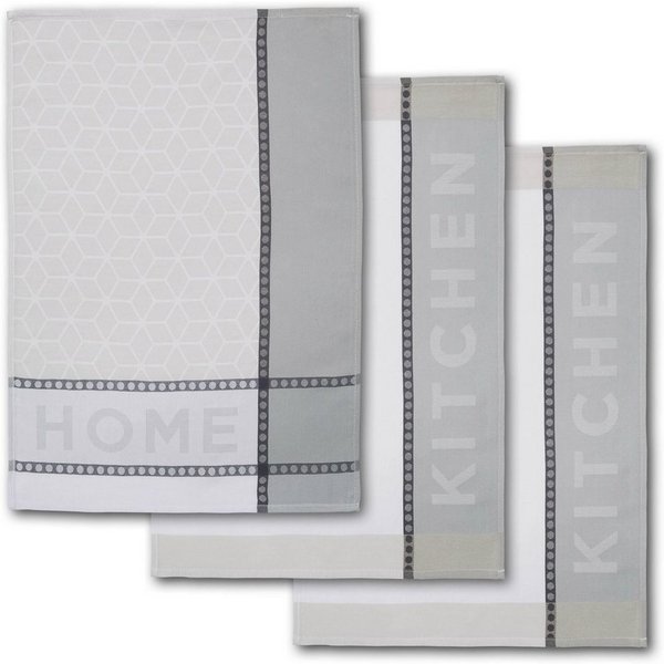 Dyckhoff Geschirrtuch HOME / KITCHEN, Maße je Tuch ca. 50x70 cm, (Set, 6-tlg), mit zwei verschiedenen Motiven