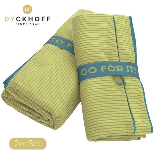 Dyckhoff Handtuch Mikrofaser Sporttuch Struktur, Microfaser (2-St), Mit Überstülpkapuze, Schnelltrocknend, Leicht, Reißverschlusstasche