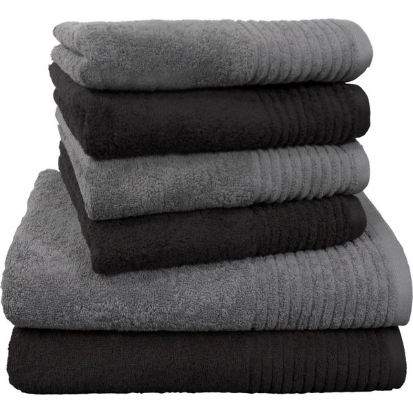 Dyckhoff Handtuch Set Brillant, Walkfrottee (Set, 6-St), mit Streifenbordüre,4 Handtücher (50x100cm), 2 Duschtücher (70x140cm)