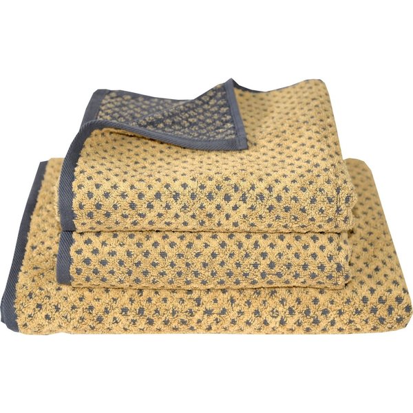 Dyckhoff Handtuch Set Golden Shades Rhombus, Walkfrottier (3-St), 2 Handtücher (50x100 cm), 1 Badetuch (70x140 cm)