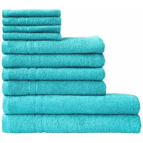 Dyckhoff Handtuch Set Kristall, Walkfrottee (Set, 10-St), mit feiner Bordüre, Duschtücher, Handtücher und Gästetücher