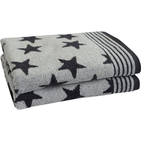 Dyckhoff Handtücher Stars, Walkfrottee (2-St), mit Sternen und Bordüre