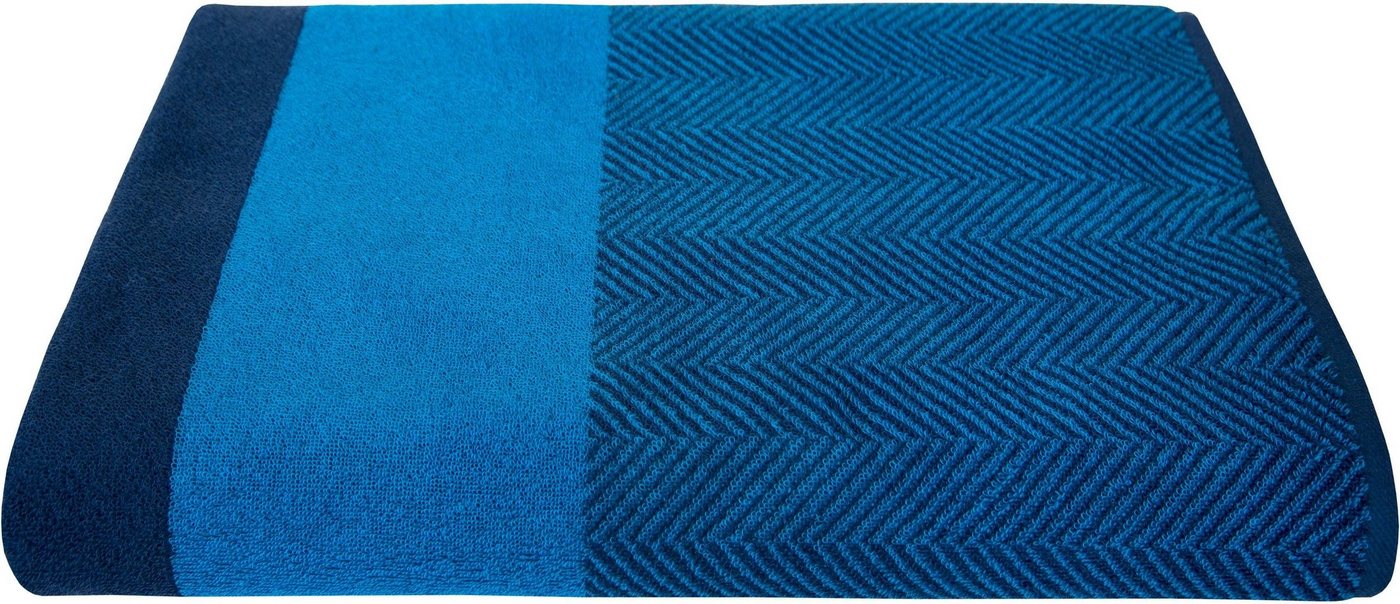 Dyckhoff Saunatuch Two-Tone Stripe, Walkfrottee (1-St), Made in Germany, aus 100% Baumwolle, trocknergeeignet – Bild 3 von 5