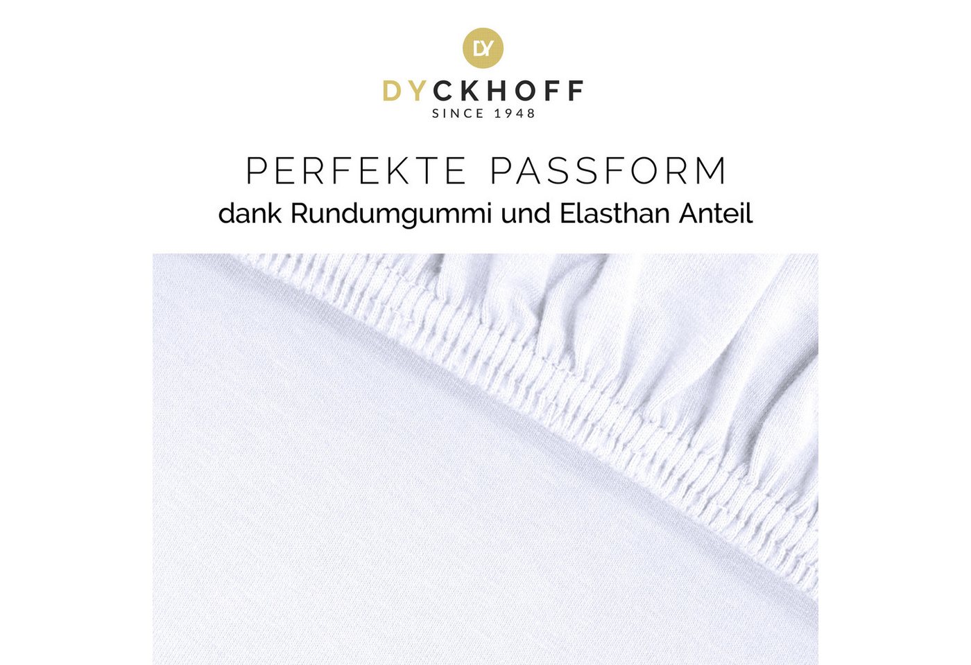 Dyckhoff Spannbettlaken Uni, Jersey, Gummizug: rundum, (1 Stück), Angenehm weich, besonders flexibel, bis 25cm Matratzenhöhe – Bild 3 von 5