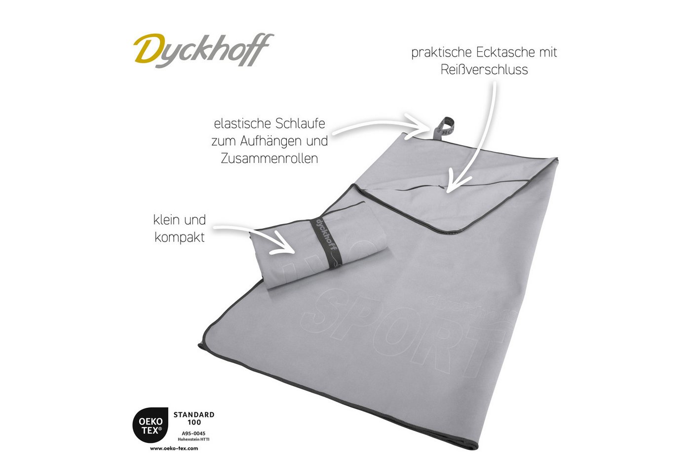 Dyckhoff Sporthandtuch Mikrofaser Sporttuch, Microfaser (1-St), auch als 2er Set erhätlich – Bild 5 von 5