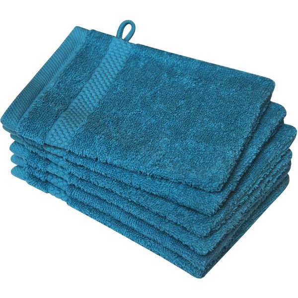 Dyckhoff Waschhandschuh Planet, (Set, 6-St), 450 g/m², aus reiner Baumwolle, trocknergeeignet