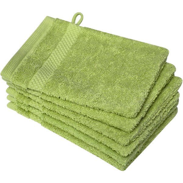 Dyckhoff Waschhandschuh Planet, (Set, 6-St), 450 g/m², aus reiner Baumwolle, trocknergeeignet