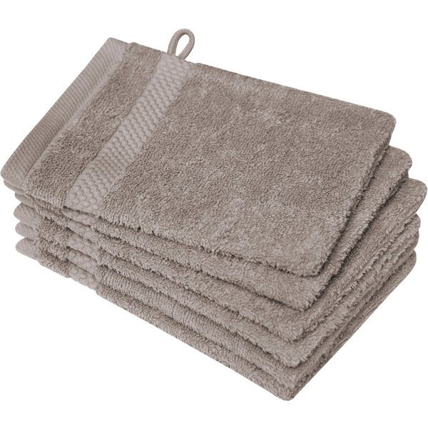 Dyckhoff Waschhandschuh Planet, (Set, 6-St), 450 g/m², aus reiner Baumwolle, trocknergeeignet