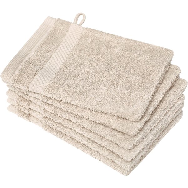 Dyckhoff Waschhandschuh Planet, (Set, 6-St), 450 g/m², aus reiner Baumwolle, trocknergeeignet